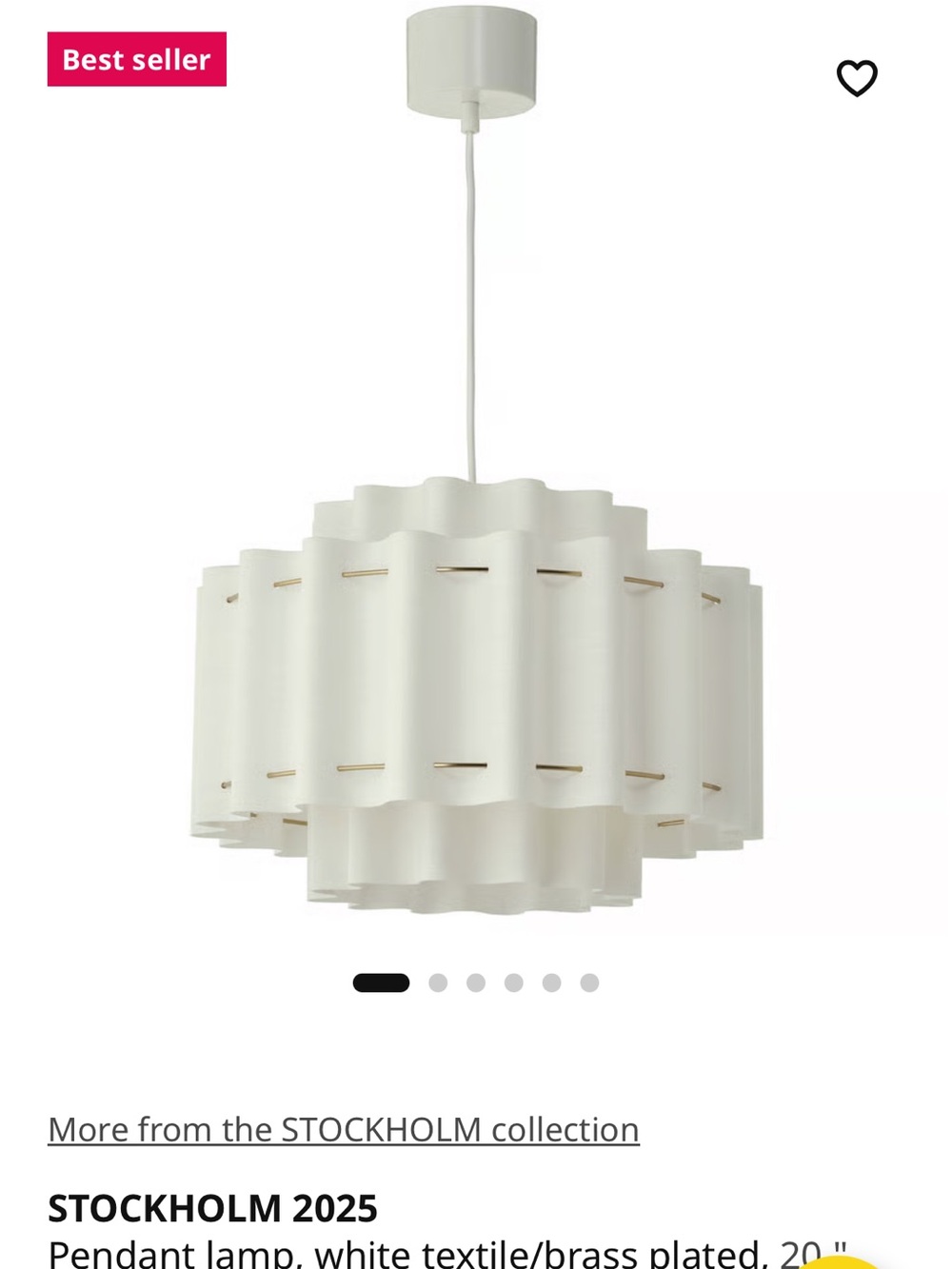 IKEA white pendant lamp with layered wave shade